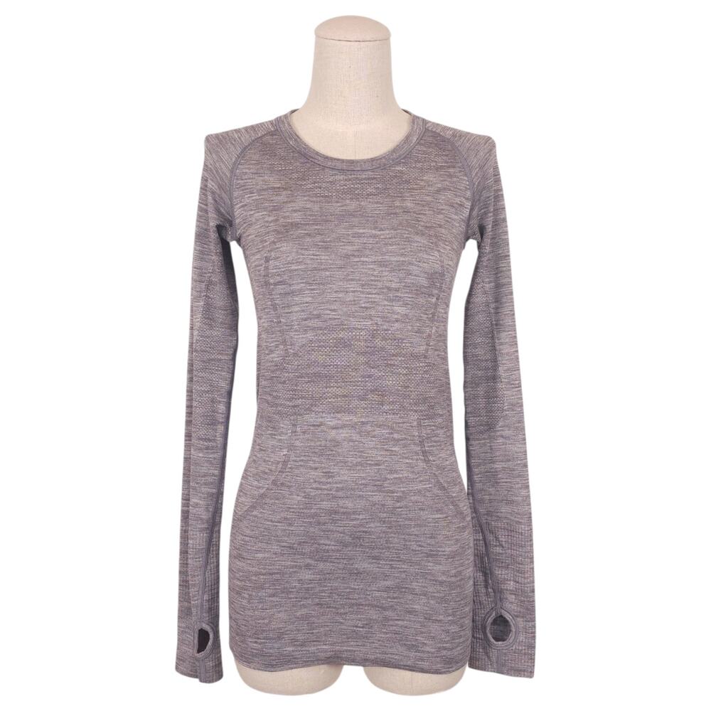 Lululemon Swiftly Tech Long Sleeve Crew Heathered Slate Sz 4